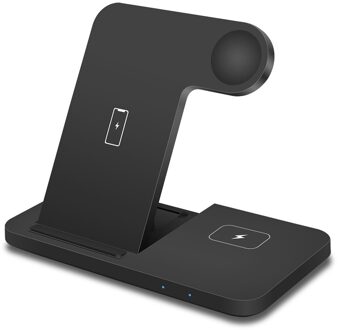 Fdgao 3 In 1 Qi Draadloze Oplader Dock Station 15W Fast Charging Stand Voor Iphone 12 11 X Xs xr 8 Apple Horloge 6 5 4 3 Airpods Pro 3 IN 1 Stand zwart