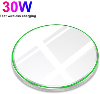 Fdgao 30W Snelle Qi Draadloze Oplader Voor Samsung S20 S10 Note 20 Iphone 12 Pro Max 11 8 X xs Xr Xiaomi Mi 10 9 Huawei Mate 40 Pro 30W wit