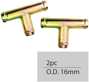 Fdik 16/19/25Mm 2Pcs T-Stuk Buis Luchtkanalen Elleboog Waterleiding Connector Metalen auto Truck Heater Uitlaatpijp Auto-accessoires 2stk 16mm T