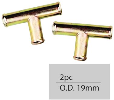 Fdik 16/19/25Mm 2Pcs T-Stuk Buis Luchtkanalen Elleboog Waterleiding Connector Metalen auto Truck Heater Uitlaatpijp Auto-accessoires 2stk 19mm T
