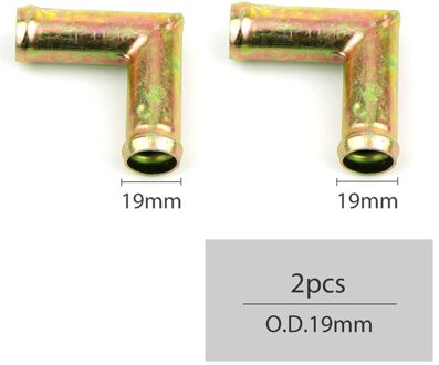 Fdik 16/19/25Mm 2Pcs T-Stuk Buis Luchtkanalen Elleboog Waterleiding Connector Metalen auto Truck Heater Uitlaatpijp Auto-accessoires 2stk Elbow 19mm L