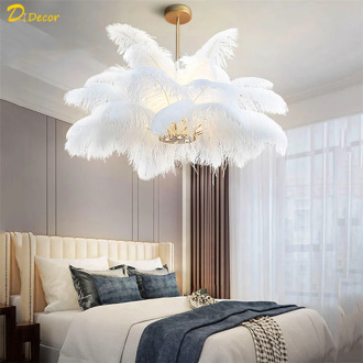 Feather Modern Pendant Lights for Bedroom Home Decor Living Room Decoration Luxury Chandeliers Ceiling Lamp Indoor LOFT Indoor