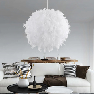 Feather Pendant Lights Droplights Hanging Light Creative Chandelier Hanging Lamp Bedroom Suspension Wedding Lighting Fixture