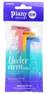 Feather Piany Underarm Shaving Razor With Safety Guards 3 pcs