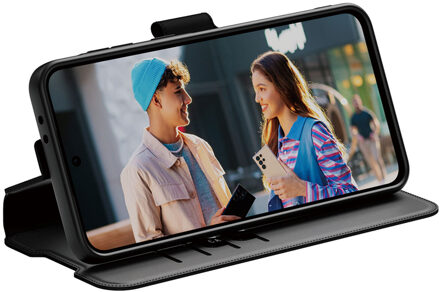 Feature Wallet Case w. Kickstand voor de Samsung Galaxy A56 - Zwart