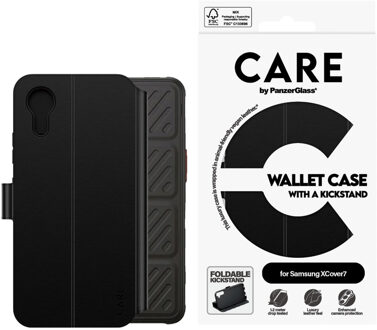 Feature Wallet Case w. Kickstand voor de Samsung Galaxy Xcover 7 - Clear Transparant
