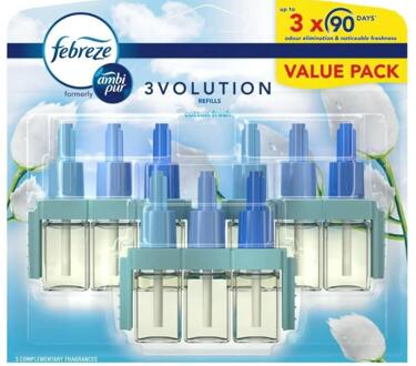 Febreze Luchtverfrisser Febreze Plug Refill Triple Cotton Fresh 20 ml + 20 ml + 20 ml