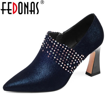 FEDONAS 2020 New Vintage SheepSkin Women Pumps Side Zipper Strange Heels Female Shoes Spring Summer Woman Elegant Party Shoes