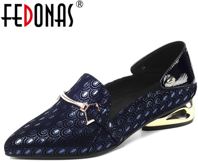 FEDONAS 2020 Spring Summer Vintage Print SheepSkin Elegant Women Pumps Shallow Party Basic Office Shoes Woman Strange Heels