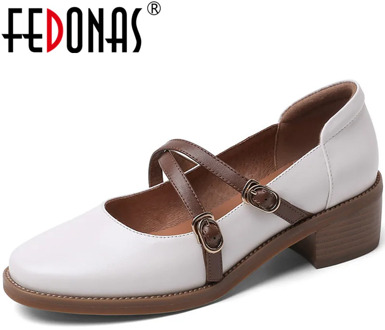 FEDONAS 2020 Women Cow Leather Casual Pumps Prom Spring Summer Lace Up Loafers Slip On Square Toe Brand Design 2020 Shoes Woman