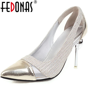 FEDONAS Classic Design Women Colors Matching Pointed Toe Shoes 2020 Spring New Night Club Elegant Supper High Heels Shoes Woman