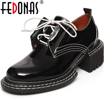 FEDONAS Elegant Chunky Heels Pumps 2020 Spring Summer Party Round Toe Women Shoes Genuine Leather Cross Tied Retro Shoes Woman