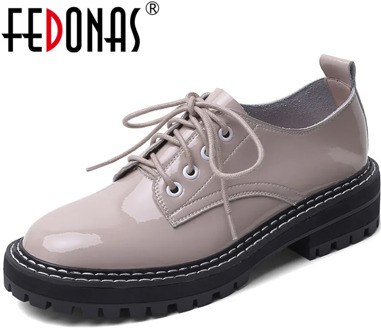 FEDONAS Elegant Cross Tied Shallow Shoes For Women Genuine Leather Platform Chunky Heels Pumps Autumn Party Working Shoes Woman