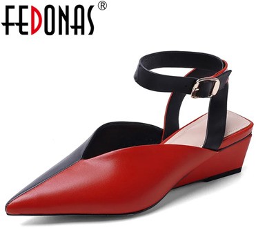 FEDONAS Elegant Pumps Women Spring Summer Pointed Toe Shallow Pumps Basic Party Casual Shoes Woman Classic Metal Buckle Pumps