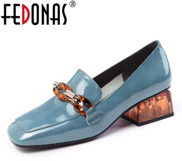 FEDONAS Fashion Women Pumps Spring Summer Chain High Heels Party Shoes Woman Genuine Leather Female Brand Prom Shoes Loafers