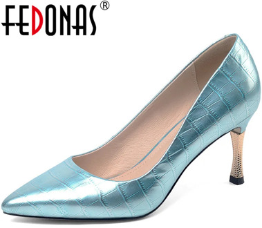 FEDONAS High Quality Spring Summer Women Wedding Party Elegant Shoes Genuine Leather Point Toe High Heeled New Shoes Woman