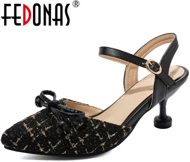 FEDONAS New Arrival Spring Summer High Heels Pumps Women Butterfly Knot Shoes Slip On Sweet Buttersfly Knot 2020 Shoes Woman