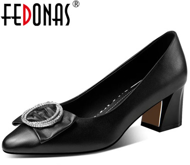 FEDONAS New Arrival Women Pointed Toe Party Night Club Shoes Spring Summer Shoes Butterfly Knot Genuine Leather Shoes Woman