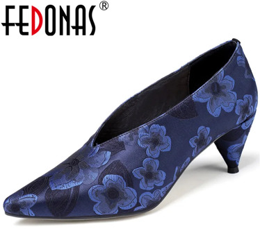 FEDONAS Point Toe New Women Tapered Heels Shoes Printing Shoes High Quality Shoes Classic Design New Arrival 2020 Shoes Woman