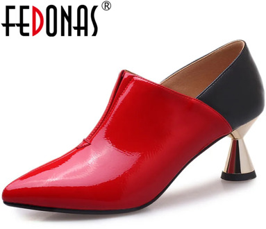 FEDONAS Sexy Patent Leather Women Shoes Spring Summer Strange Heels Pumps Night Club Party Female Fashion Quality Shoes Woman