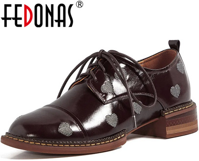 FEDONAS Shallow Genuine Leather Cross Tied Concise Sweet Round Toe Chunky Heels Pumps 2020 Newest Dancing Party Shoes Woman