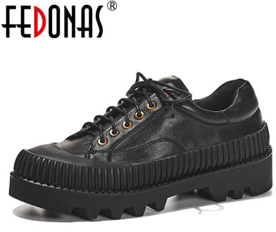 FEDONAS Spring Autumn Shoes Woman 2020 Classic Round Toe Lace Up Pumps Fashion High Heeled Casual Office Ladies Platforms Shoes