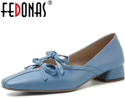 FEDONAS Sweet Elegant Butterly Knot Women Shoes Genuine Leather 2020 Autumn High Heels Pumps New Wedding Dancing Shoes Woman