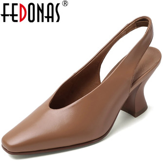 FEDONAS Women Cow Leather Wedding Party Shoes Spring Summer Fretwork Round Toe Concise Elegant New Arrival Shoes Woman