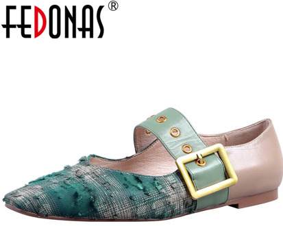 FEDONAS Women Low Heels pumps Sheepskin Party Working Shoes Spring Sunmmer Newest Elegant Concise Embroider Shallow Shoes Woman