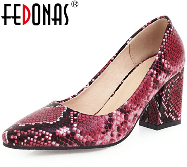 FEDONAS Women PU High Heeled Pumps Synthetic Leather Sexy Pointed Toe Brand Design Party Shoes Spring Summer Shoes Woman