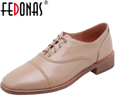 FEDONAS Women Spring Summer Cross-Tied Pumps Genuine Leather Butterfly Knot Square Heels Pumps Pumps Working Concise Shoes Woman