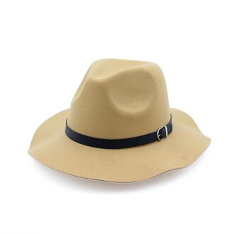 Fedora Hoed Mannen Vrouwen Imitatie Wollen Winter Vrouwen Vilten Hoeden Mannen Mode Zwarte Top Jazz Hoed Fedora Chapeau Sombrero Mujer kameel