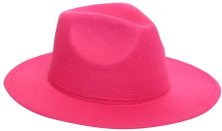 Fedora Hoeden Wol vrouwen Kentucky Derby Hoeden Klassieke Gentleman Brede Rand Wolvilt Fedora Hoeden Voor Floppy Cloche Top jazz Cap heet roze