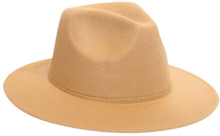 Fedora Hoeden Wol vrouwen Kentucky Derby Hoeden Klassieke Gentleman Brede Rand Wolvilt Fedora Hoeden Voor Floppy Cloche Top jazz Cap khaki