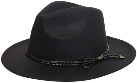 Fedora Hoeden wol warm en comfortabel verstelbare grote maat 60CM hoeden unisex trend solid caps klassieke bolhoed vrouwen zwart
