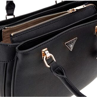 Fedora satchel handtas black Zwart