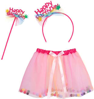 Feeën set 'Happy Birthday' Pink Multikleur - Print