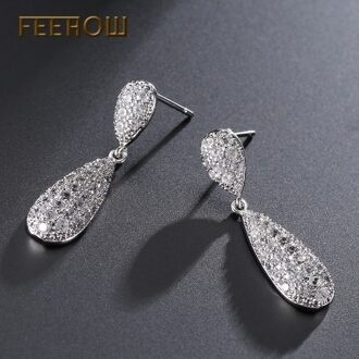 FEEHOW full diamond star earrings