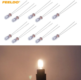 FEELDO 10Pcs Car T3 12V 30MA Halogen Bulb External Halogen Lamp Replacement Dashboard Bulb Light Warm White #FD-2687