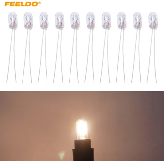FEELDO 10pcs Car T5 12V 1.2W Halogen Bulb External Halogen Lamp Replacement Dashboard Bulb Light #CA2698