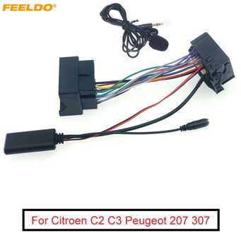 Feeldo Auto Bluetooth Module Aux-In Audio MP3 Muziek Adapter 16Pin Stereo Kabelboom Voor Citroen C2 C3 Peugeot 207 307