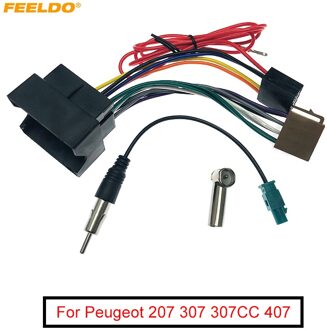 Feeldo Auto Stereo Audio Iso Kabelboom Kabel Voor Peugeot 207 307 307CC 407 Voor Citroen C2 C5 Radio Antenne draad Adapter