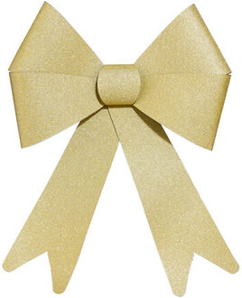 Feeric Christmas Kerst strik - goud - glitter - 30 cm - pvc