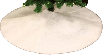 Feeric Christmas kerstboomrok - wit - 100 cm - polyester - rond - Kerstboomrokken