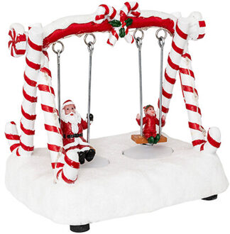 Feeric Christmas Kerstdorp schommel - met licht en beweging - 16 cm