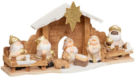 Feeric Christmas Kerststal voor kinderen - met 7 beeldjes - 33 cm