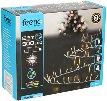 Feeric lights & Christmas Clusterverlichting - warm wit - 500 led lampjes - 12 mtr - transparant snoer - lichtsnoer