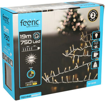 Feeric lights & Christmas Clusterverlichting - warm wit - 750 led lampjes - 19 mtr - transparant snoer - lichtsnoer