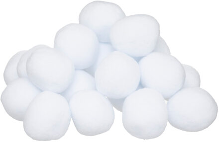 Feeric lights & Christmas Decoratie sneeuwballen - 30x stuks - D7,5 cm - wit - Polypropyleen