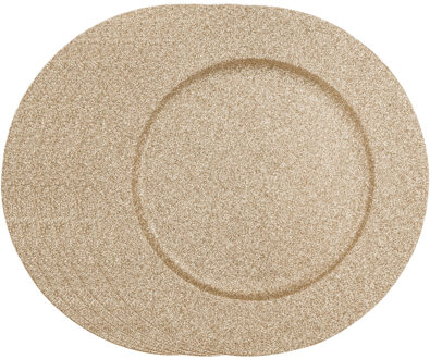 Feeric lights & Christmas Diner/kerstdiner onderborden - 8x st - goud - glitter - kunststof - D33 x H1,6 cm- rond